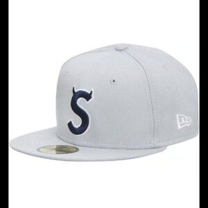NEW Supreme S Logo New Era FW22 Grey One Size fits all Baseball Hat Authentic!
